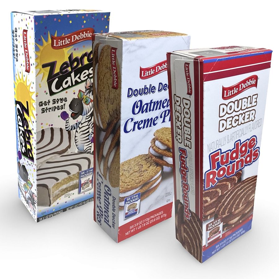 Little Debbie Mega Sized Cakes Combo Packs | Includes: Oatmeal Double Decker Rounds / Fudge Double Decker Rounds / Zebra Black & White Cakes | 18 Total - Specialty Snack by Little Debbie