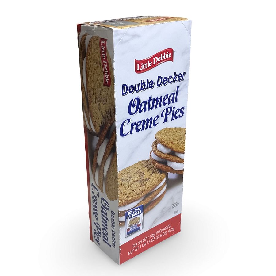 Little Debbie Oatmeal Double Decker Rounds, Indiv. Wrapped, 3.9 oz, 6 Pack - Specialty Snack by Fieldstone Bakery