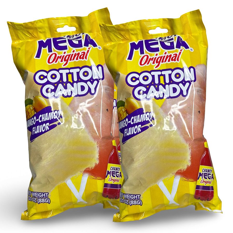 Mango Chamoy Cotton Candy, 2x Full Size 3.1 oz. Bags - Specialty Snack by Taste of Nature