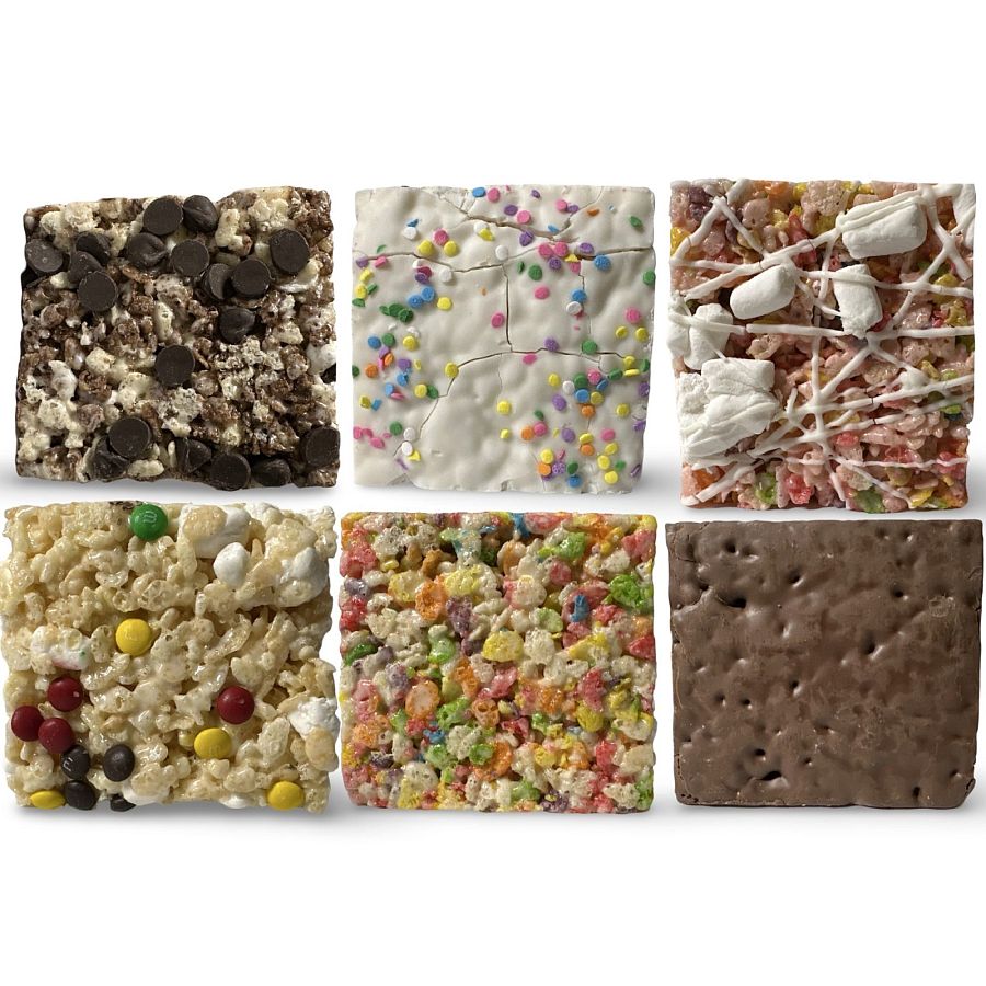 Marshmallow Crispy Treat Bars, 6 Flavor Variety Pack - Specialty Snack by Tribeca Curations
