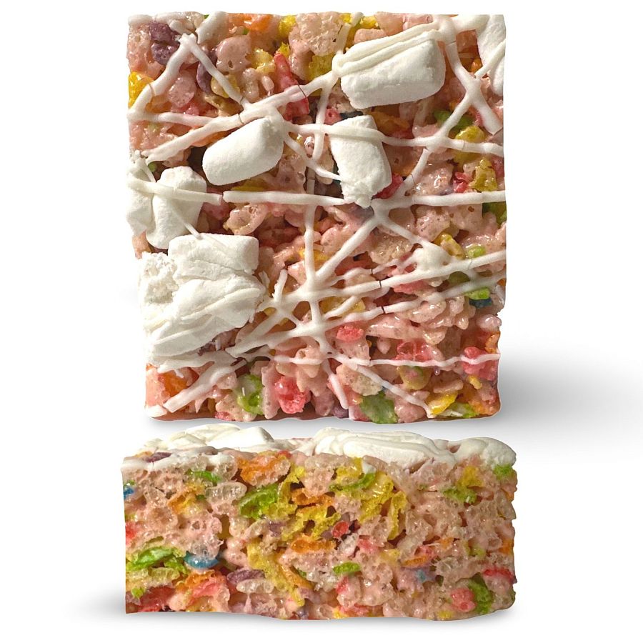 Marshmallow Crispy Treat Bars, Unicorn Drizzle | 6 Pack - Specialty Snack by Tribeca Curations