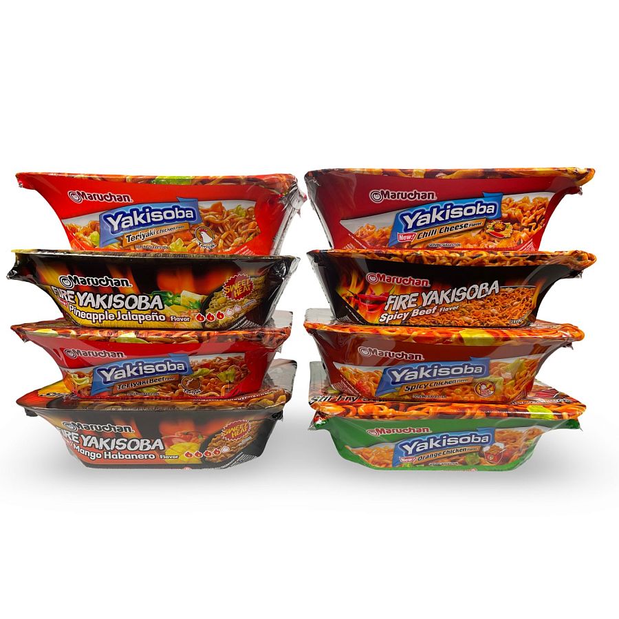 Maruchan Ramen Variety Packs – 8 Flavor Yakisoba Trays - Specialty Snack by Maruchan