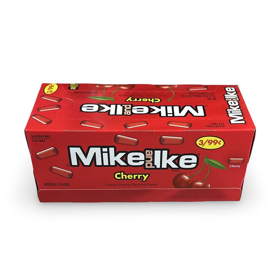 Mike & Ike Chewy Candy – 24 Count Theater Box, Cherry - Specialty Snack by Mike and Ike