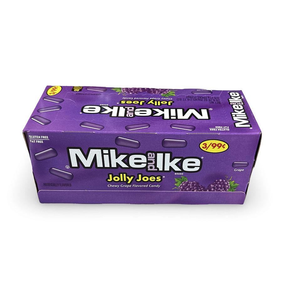 Mike & Ike Chewy Candy – 24 Count Theater Box, Grape Jolly Joes - Specialty Snack by Mike and Ike