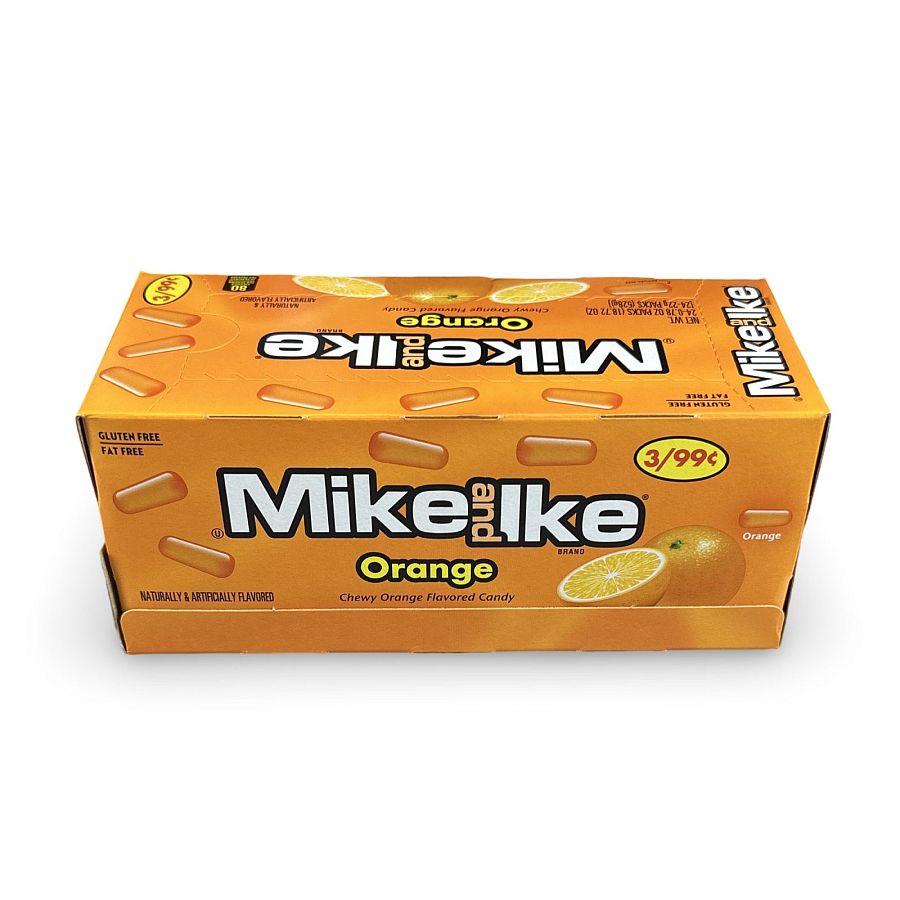 Mike & Ike Chewy Candy – 24 Count Theater Box, Orange - Specialty Snack by Mike and Ike