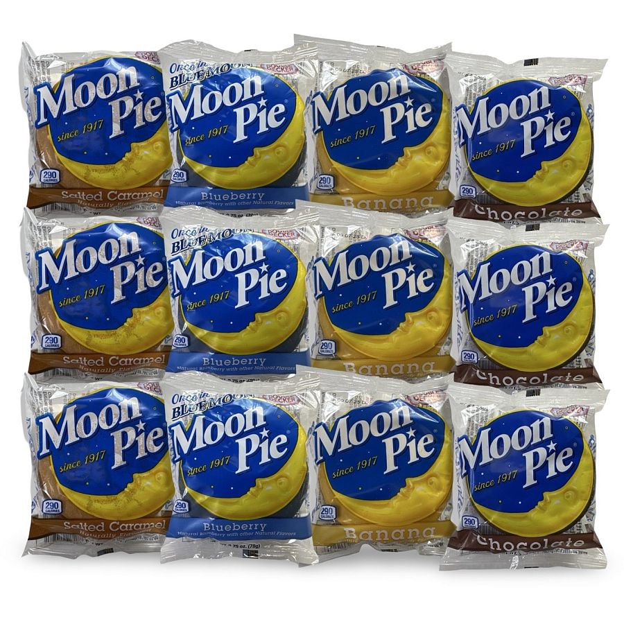 Moon Pie Double Decker Snack Cakes, Since 1917, Includes Chocolate, Banana, Salted Caramel and Blueberry Variety - Specialty Snack by Chattanooga Bakery