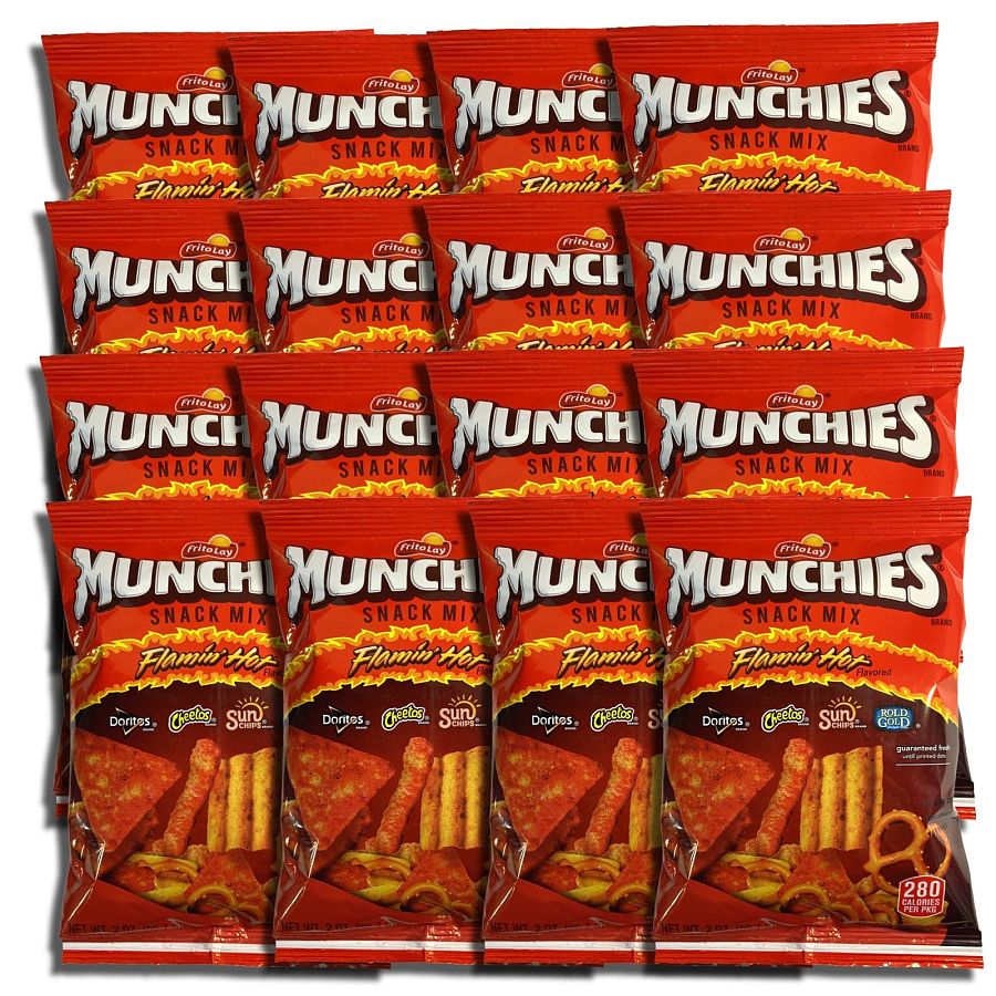 Munchies Snack Mix Flamin' Hot | 1.75 Oz | Pack Of 16 - Specialty Snack by Munchies