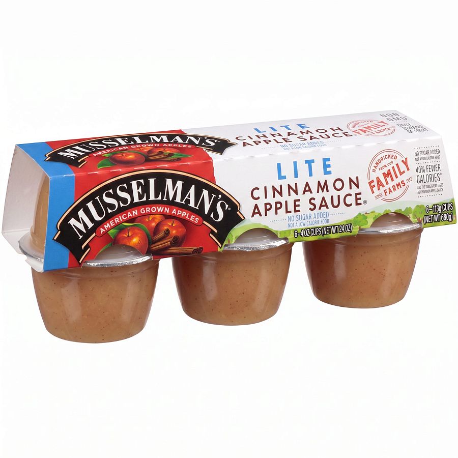 Musselman's Applesauce Cups | 1 Pack (6 Lite Cinnamon Cups) 4 oz - Specialty Snack by Musselman's