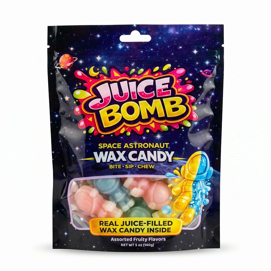 Nauti Labs Experimental Candy | Juice Bomb Space Astronaut - 5 oz Bag - Specialty Snack by Nauti Labs