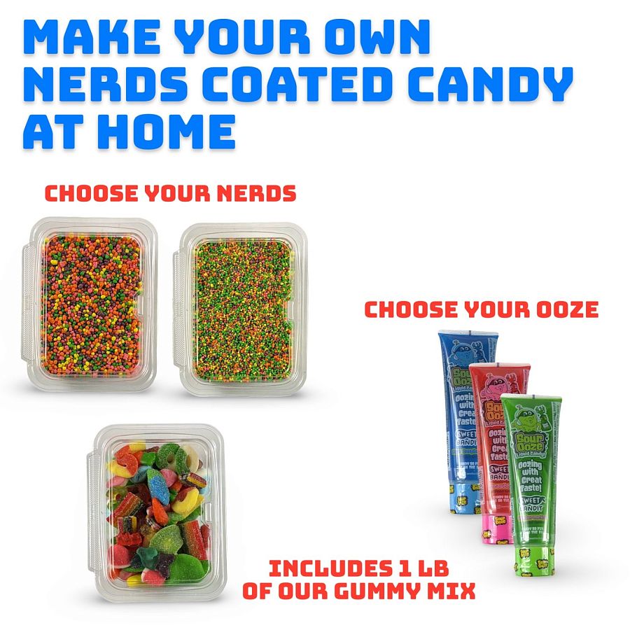 Nerds Cluster Candy Making Kit, 1 lb Gummy Mix + 1 lb Nerds or Baby Nerds + Sour Ooze Choose Flavor - Specialty Snack by Tribeca Curations