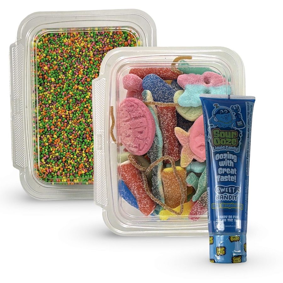 Nerds Cluster Candy Making Kit, 1 lb Swedish Candy + Baby Nerds + Blue Raspberry Sour Ooze - Specialty Snack by Tribeca Curations