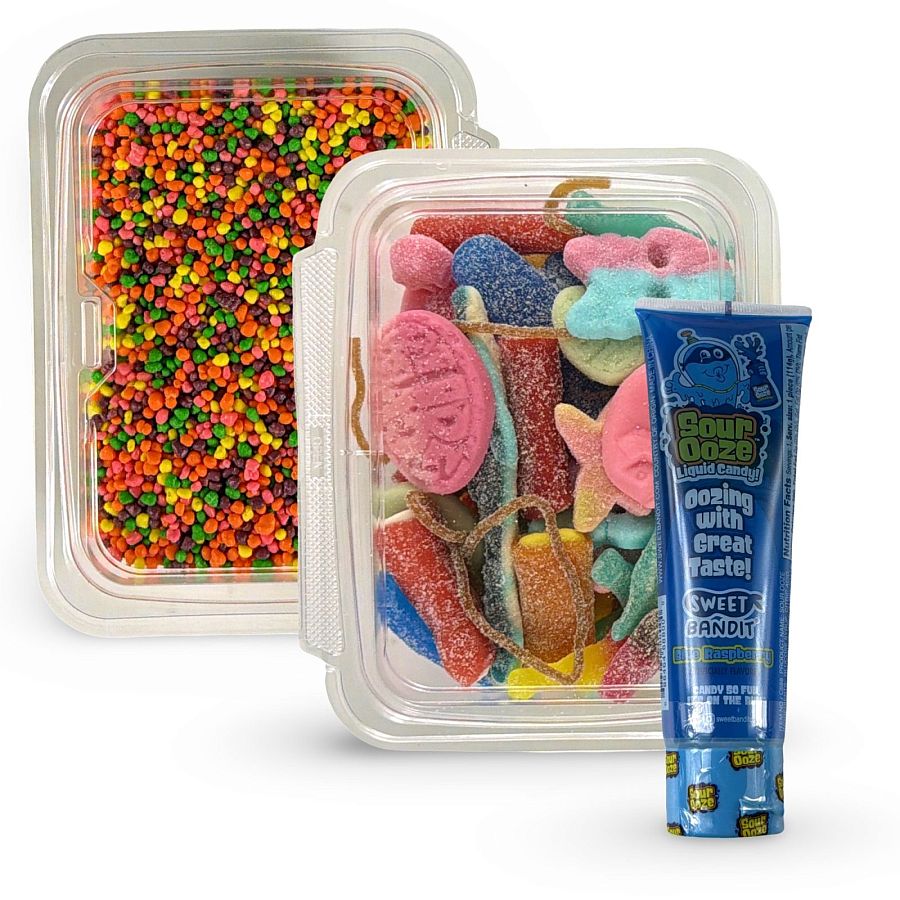 Nerds Cluster Candy Making Kit, 1 lb Swedish Candy + Regular Nerds + Blue Raspberry Sour Ooze - Specialty Snack by Tribeca Curations