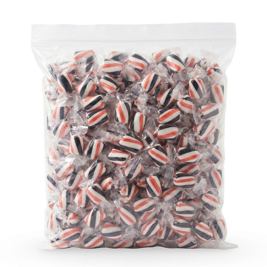 Nostalgic Hard Cylinder Candy Mix 2 lb Bags, Atkinson's Mint Twist |Black, Orange & White - Specialty Snack by Atkinson's