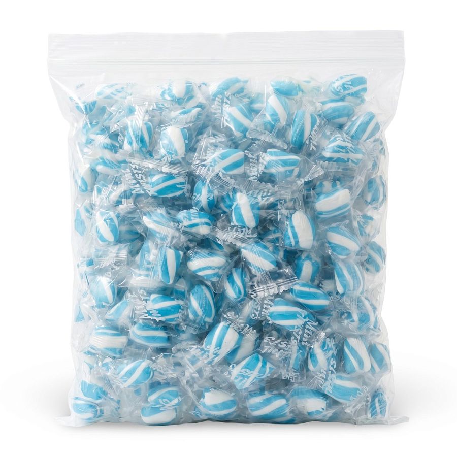 Nostalgic Hard Cylinder Candy Mix 2 lb Bags, Atkinson's Mint Twist |Light Blue & White - Specialty Snack by Atkinson's