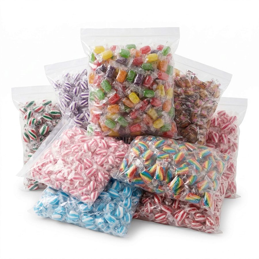 Nostalgic Hard Cylinder Candy Mix 2 lb Bags, Atkinson's Mint Twists, Rose's Fruit Barrels & Ginger Barrels Choose Variety - Specialty Snack by Atkinson's