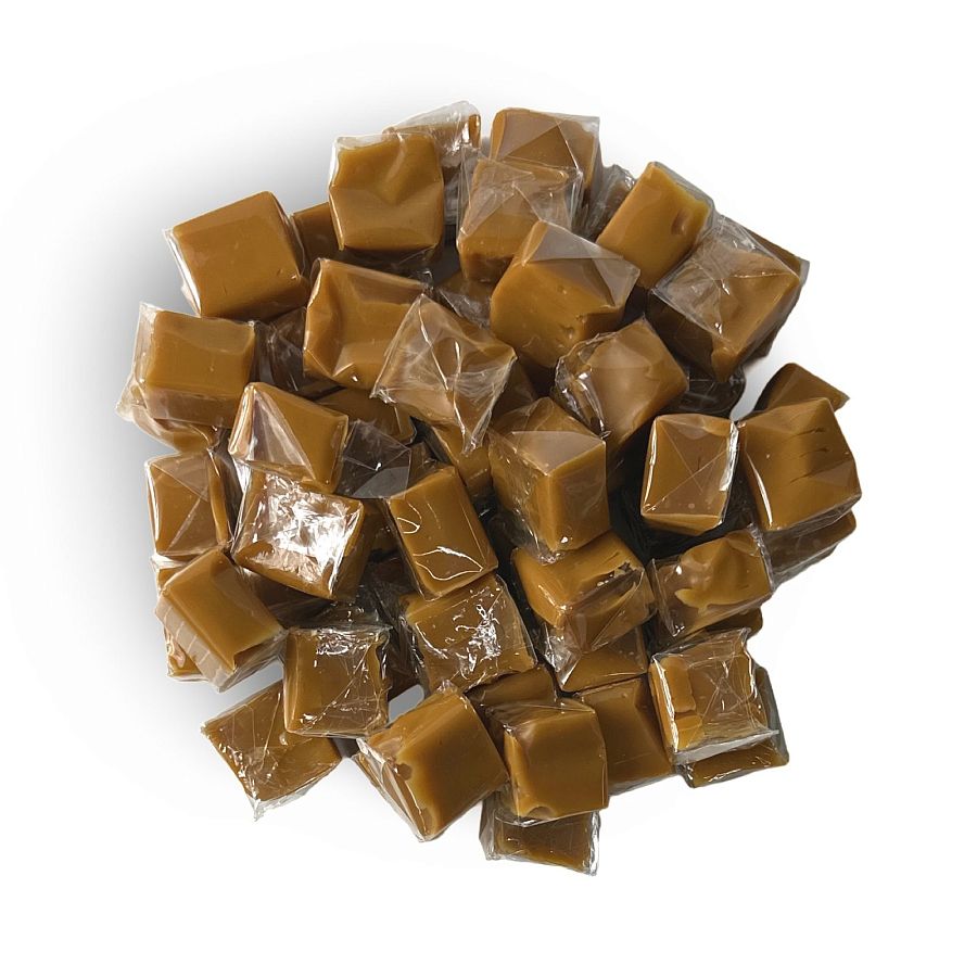 Nostalgic Limited Batch Sea Salt Milk Caramel Candy Squares, 1 Lb. - Specialty Snack by Carlotta's Bakery
