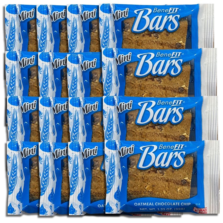 Oatmeal Chocolate Chip Mini Benefit Bars by Readi-Bake   1.25 Ounce | Value Pack of 16 - Specialty Snack by Readi-Bake