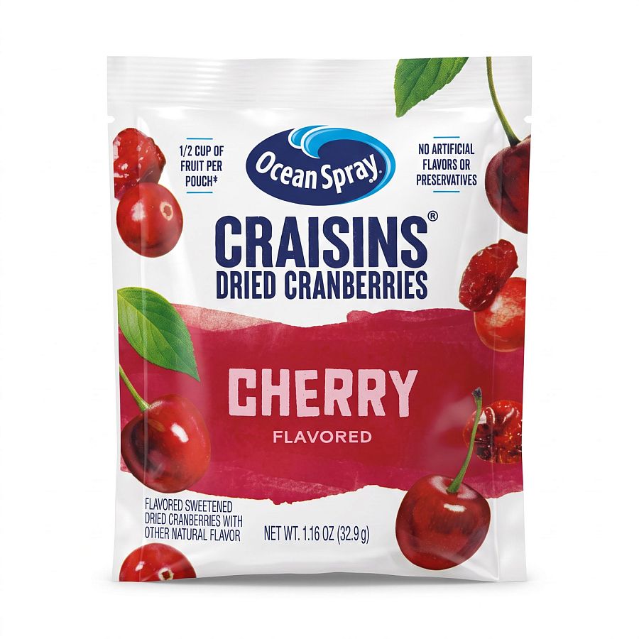 Ocean Spray Craisins Individual To-Go Packs, 20 Ct - Cherry - Specialty Snack by Ocean Spray