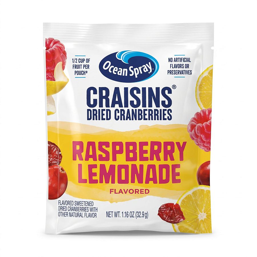 Ocean Spray Craisins Individual To-Go Packs, 20 Ct - Raspberry Lemonade - Specialty Snack by Ocean Spray