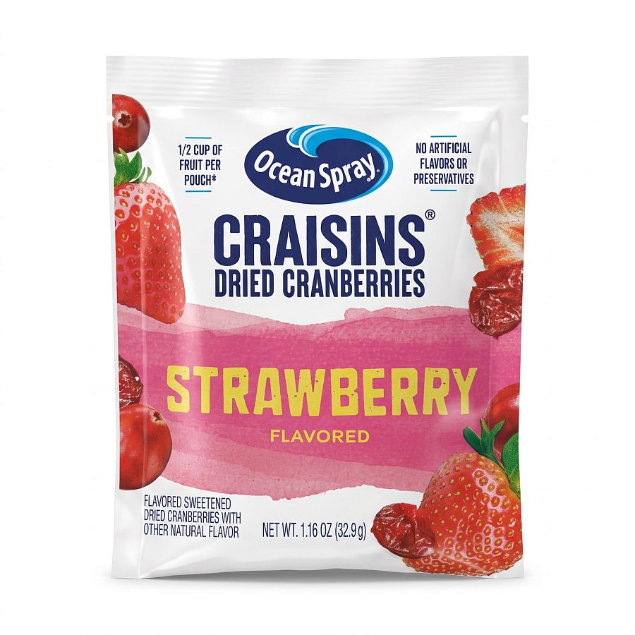 Ocean Spray Craisins Individual To-Go Packs, 20 Ct - Strawberry - Specialty Snack by Ocean Spray