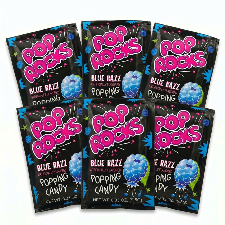 Pop Rocks Popping Candy, Gum & Dips 6 Pack | Blue Razz - Specialty Snack by Pop Rocks