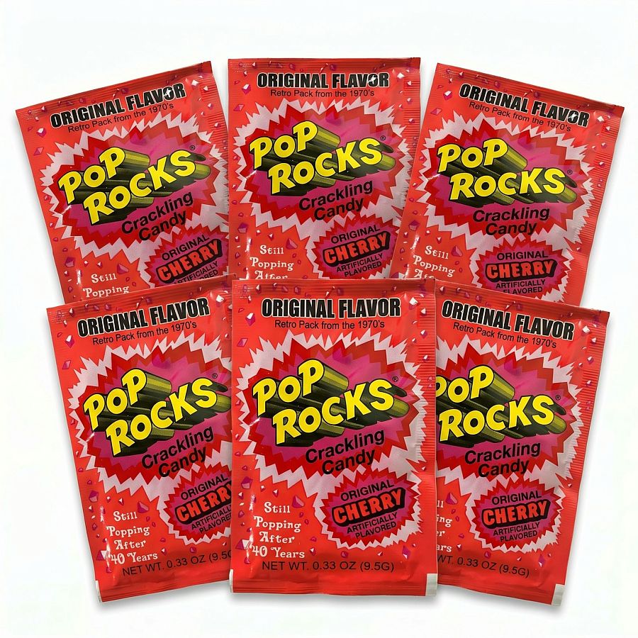 Pop Rocks Popping Candy, Gum & Dips 6 Pack | Cherry - Specialty Snack by Pop Rocks