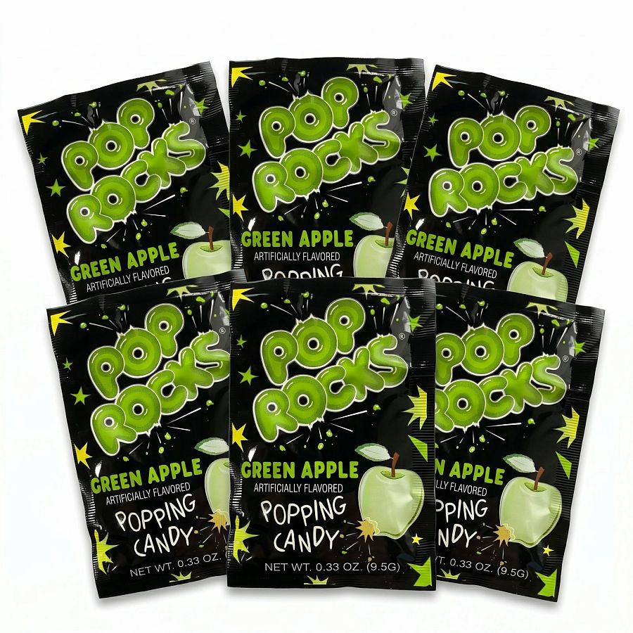 Pop Rocks Popping Candy, Gum & Dips 6 Pack | Green Apple - Specialty Snack by Pop Rocks