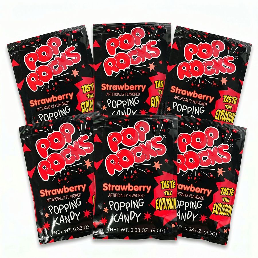 Pop Rocks Popping Candy, Gum & Dips 6 Pack | Strawberry - Specialty Snack by Pop Rocks