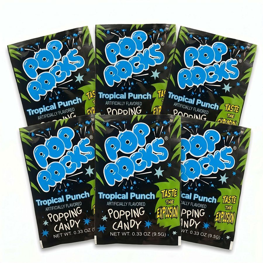 Pop Rocks Popping Candy, Gum & Dips 6 Pack | Tropical Fruit Punch - Specialty Snack by Pop Rocks