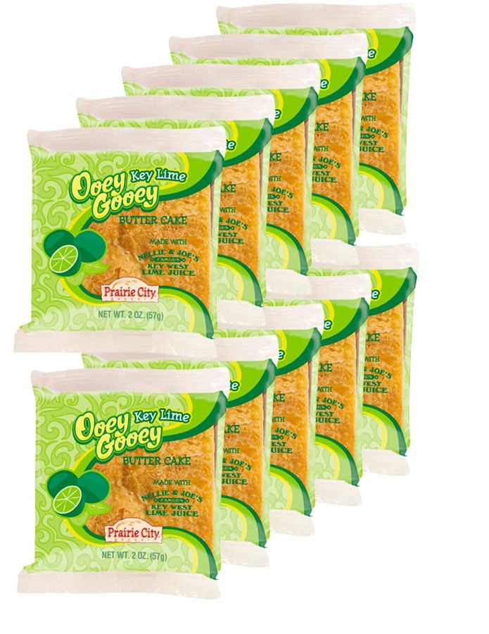 Prairie City Bakery Ooey Gooey Butter Cake Individually Wrapped 2 Ounce Snack Cakes Pack of 10 (Key Lime) - Specialty Snack by Prairie City Bakery