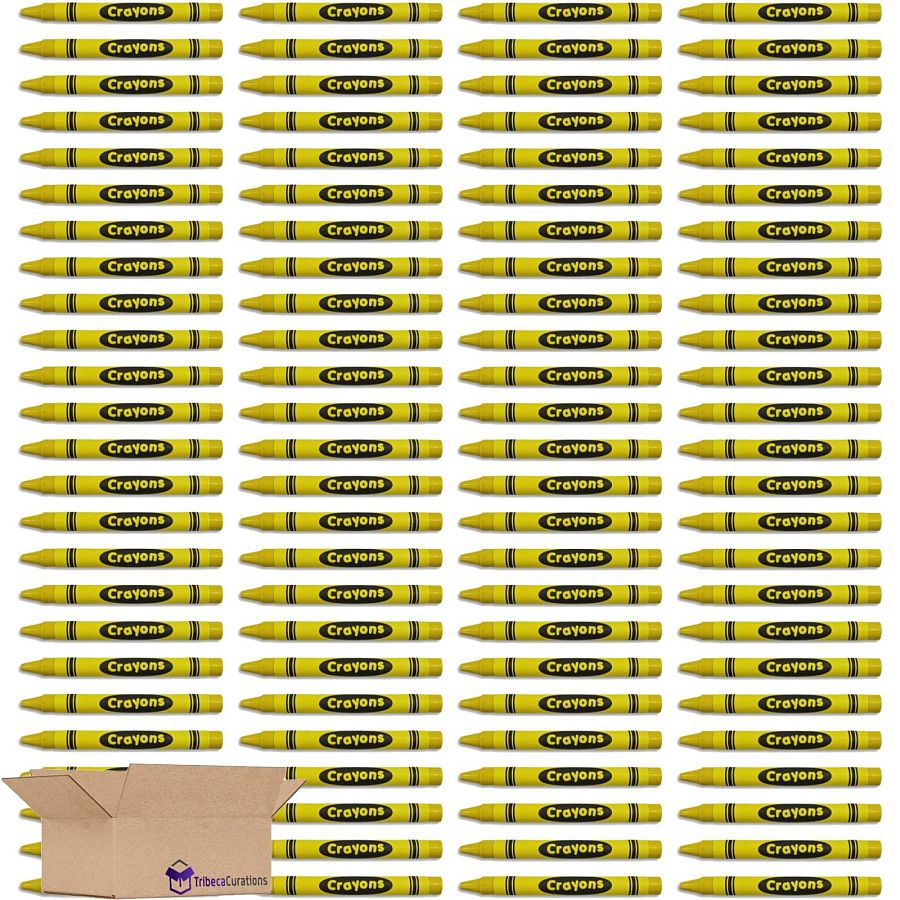 Premium Yellow Crayon Bulk Value Pack |  d Pack of 100 - Specialty Snack by Tribeca Curations