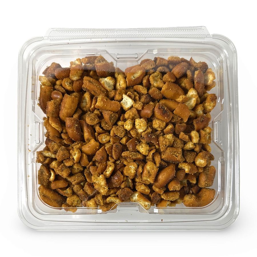 Pretzel Pieces, Handmade Limited Batch, Smoky Bacon Cheddar, 8 Ounce Tub - Specialty Snack by Tribeca Curations
