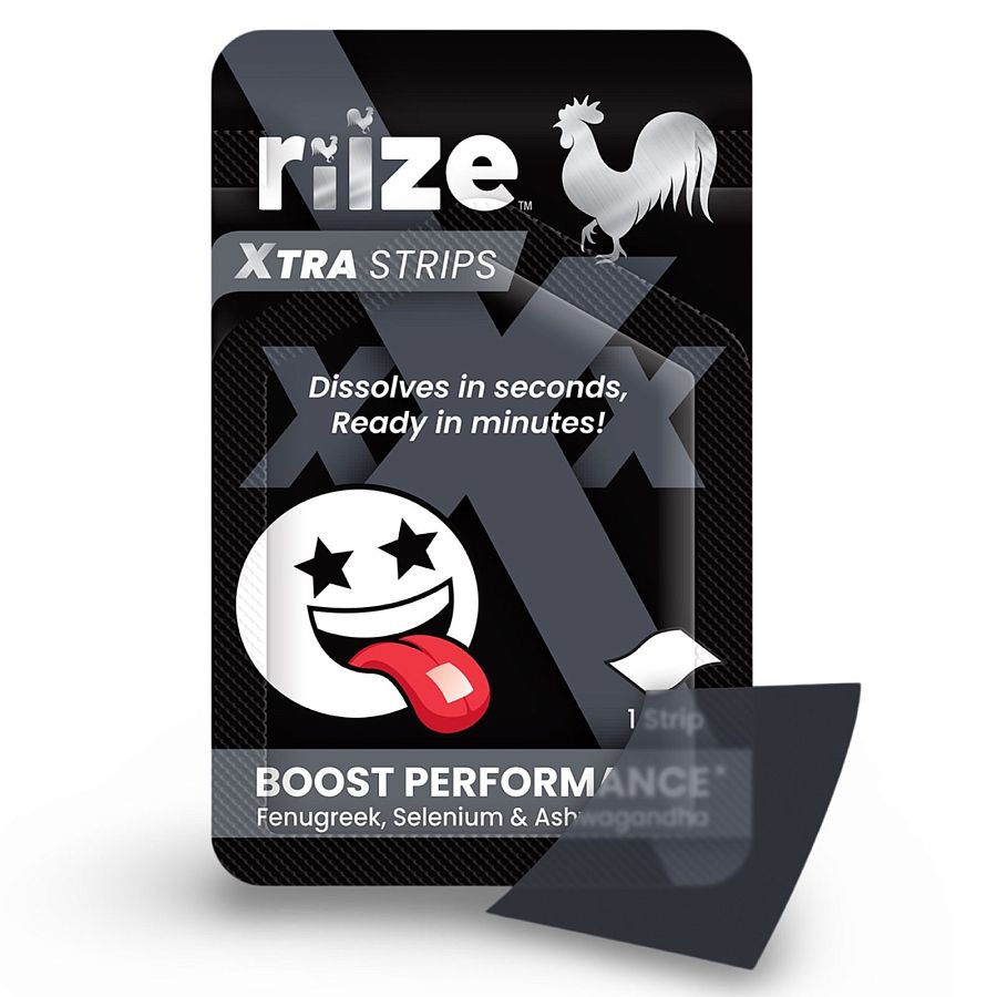 Riize Performance Boost, Quick Dissolving Strips, Supplement With Fenugreek, Ashwagandha, Selenium and Chromium, 3 Per Pack - Specialty Snack by Riize