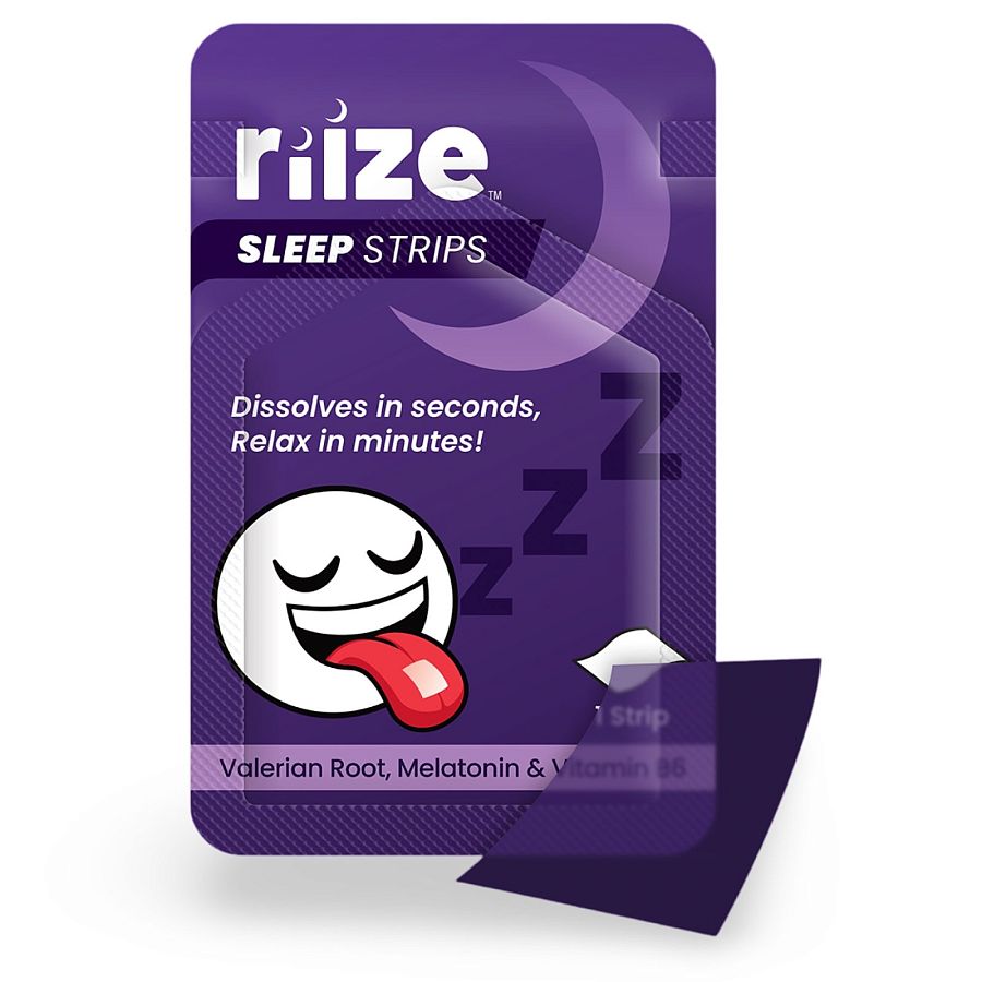 Riize Sleep Quick Dissolving Strips, Supplement With Valerian Root, Melatonin & Vitamin B6, 3 Per Pack - Specialty Snack by Riize