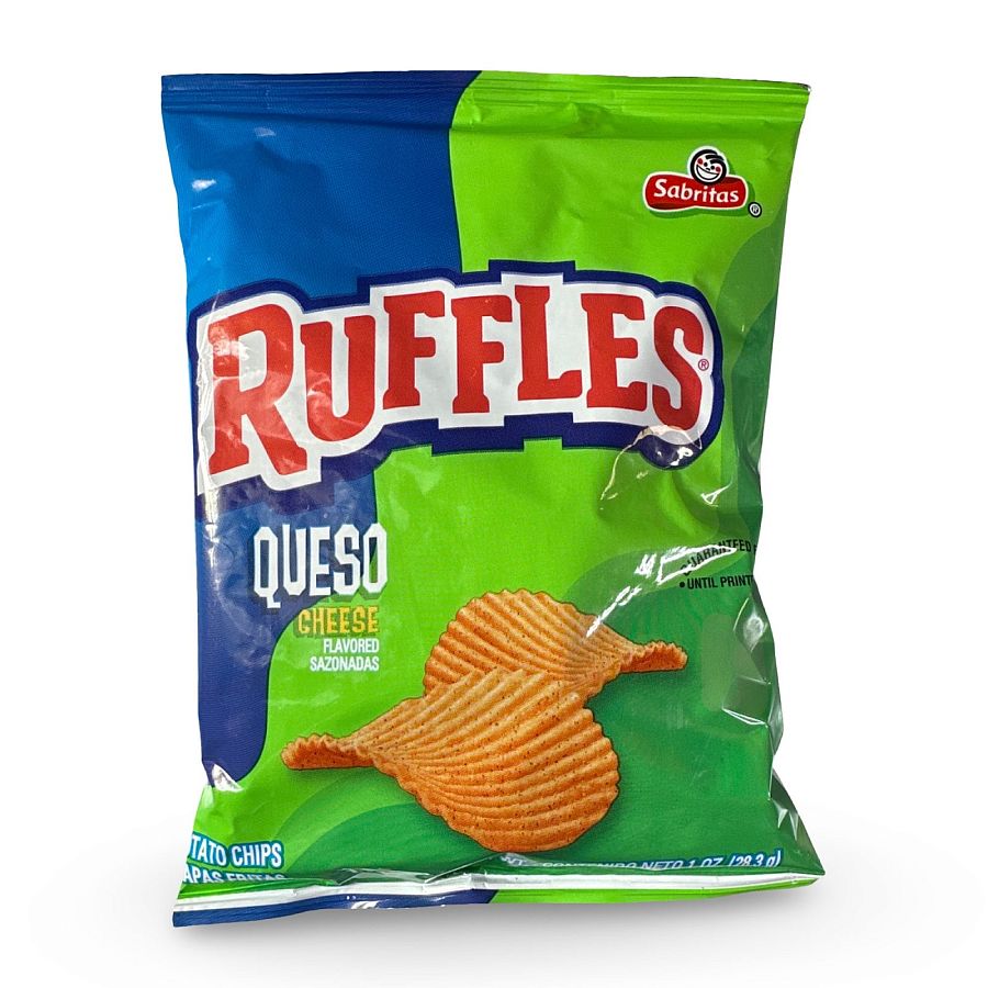 Ruffles Queso Flavors Potato Chips With Ridges, 1 Oz, 10 Packs - Specialty Snack by Frito-Lay