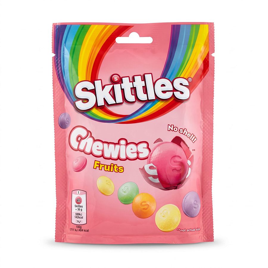 Skittles UK Imports, Chewies Fruits No Shell, 137 gm Bag - Specialty Snack by Skittles