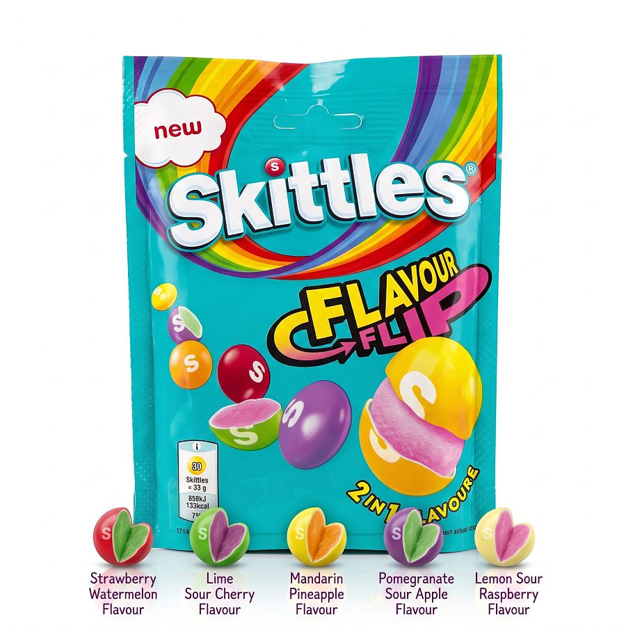 Skittles UK Imports, Flavour Flip, 136 gm Bag - Specialty Snack by Skittles