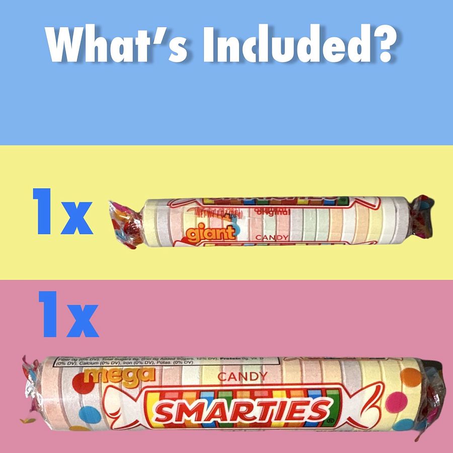 Smarties Candy Ultimate Variety Pack includes Mega Roll, Giant Roll, Mega Lollipops, Lollipops, Monies, Sour Rolls and Regular Rolls - Specialty Snack by Smarties