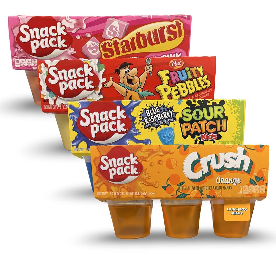 Snack Pack Special Edition Pudding Cups 12 Pack, Choose Flavor Starburst, Crush Orange, Sour Patch Kids, Fruity Pebbles - Specialty Snack by Snack Pack