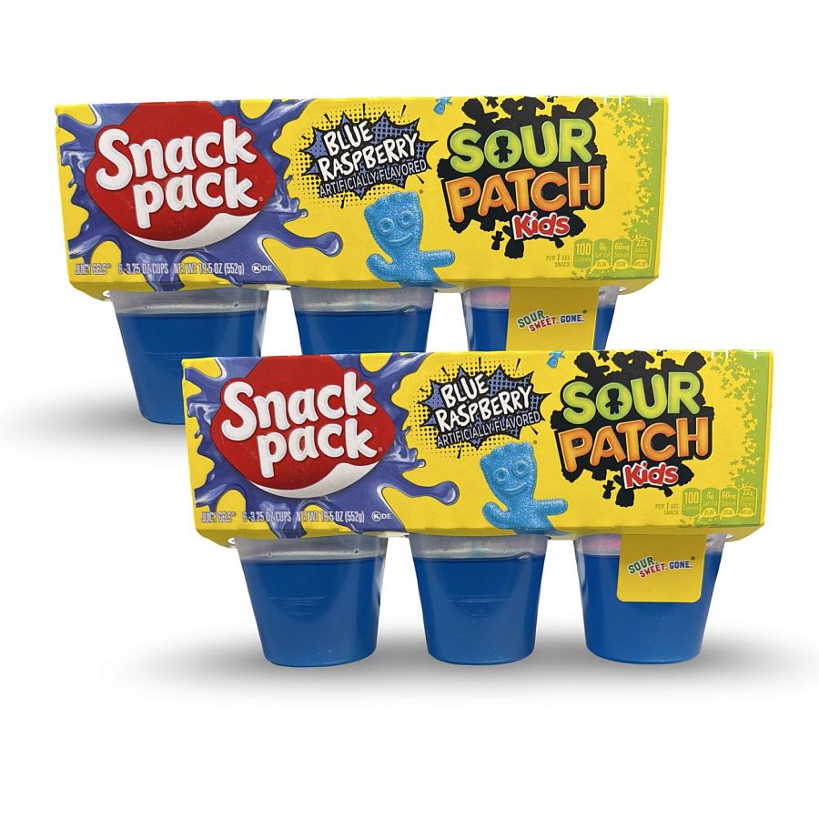Snack Pack Special Edition Pudding Cups 12 Pack | Sour Patch Kids Blue Raspberry - Specialty Snack by Snack Pack