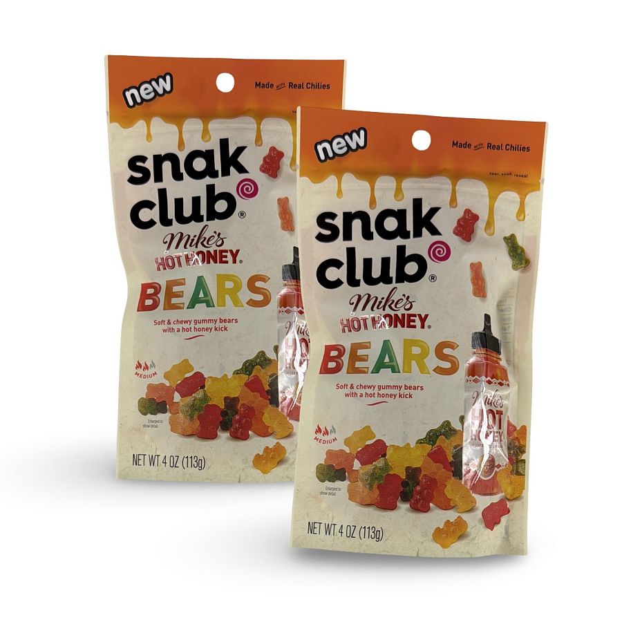 Snak Club Mike’s Hot Honey Flavored Candy – Gummy Bears | 2 Pack - Specialty Snack by Snak Club