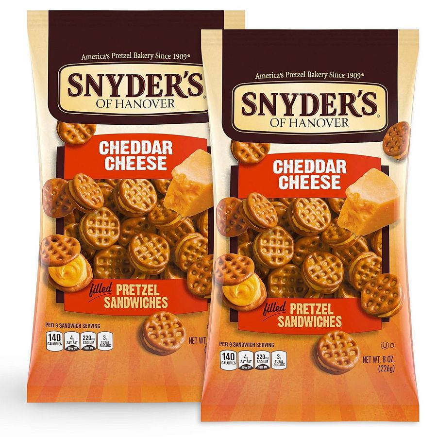 Snyder's of Hanover Pretzel Sandwiches - Cheddar Cheese - 8 oz - 2 Bags - Specialty Snack by Snyder's of Hanover
