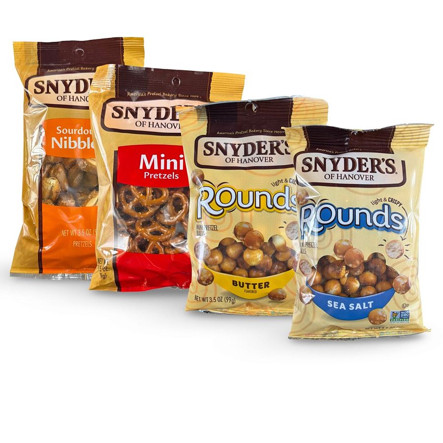 Snyder's of Hanover Pretzels – 3.5 oz Bags, 4 Pack | Variety Pack - Specialty Snack by Snyder's of Hanover