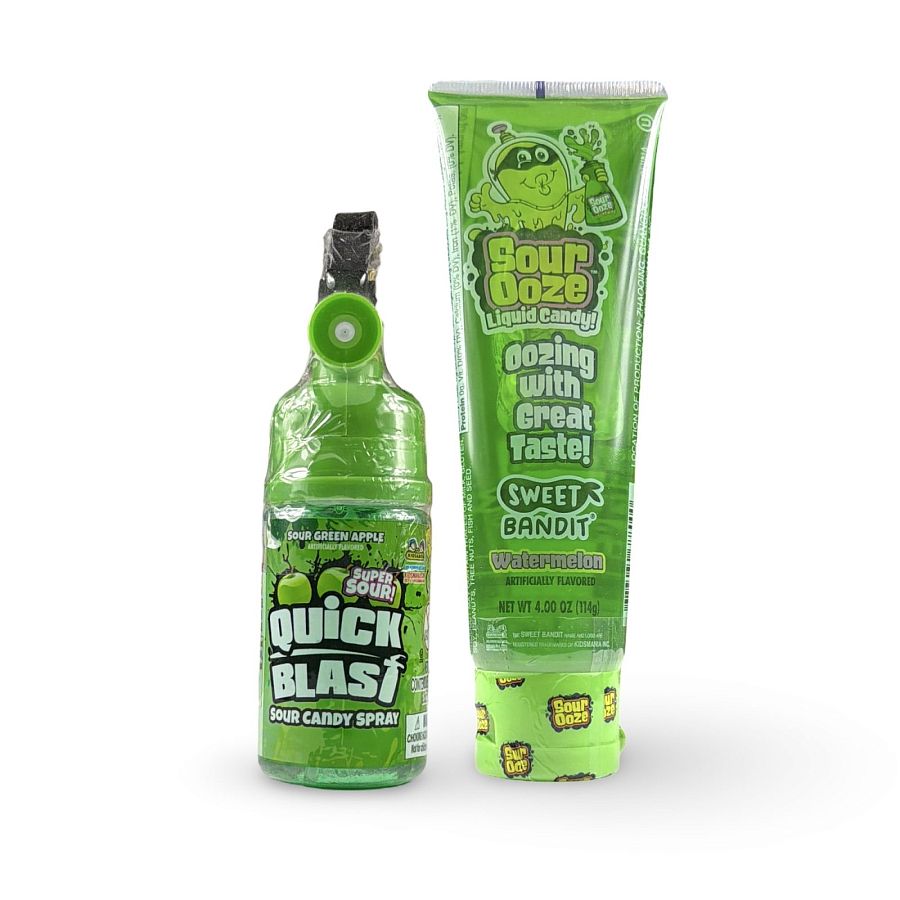 Sour Candy 2-Pack Variety | Build Your Own Assortment, Sour Green Apple  Quick Blast and Sour Ooze - Specialty Snack by Tribeca Curations
