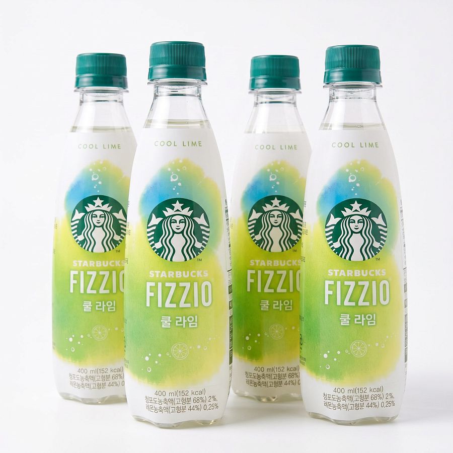Starbucks Fizzio Korean Import Sparkling Drinks, 4 Pack | Cool Lime - Specialty Snack by Starbucks