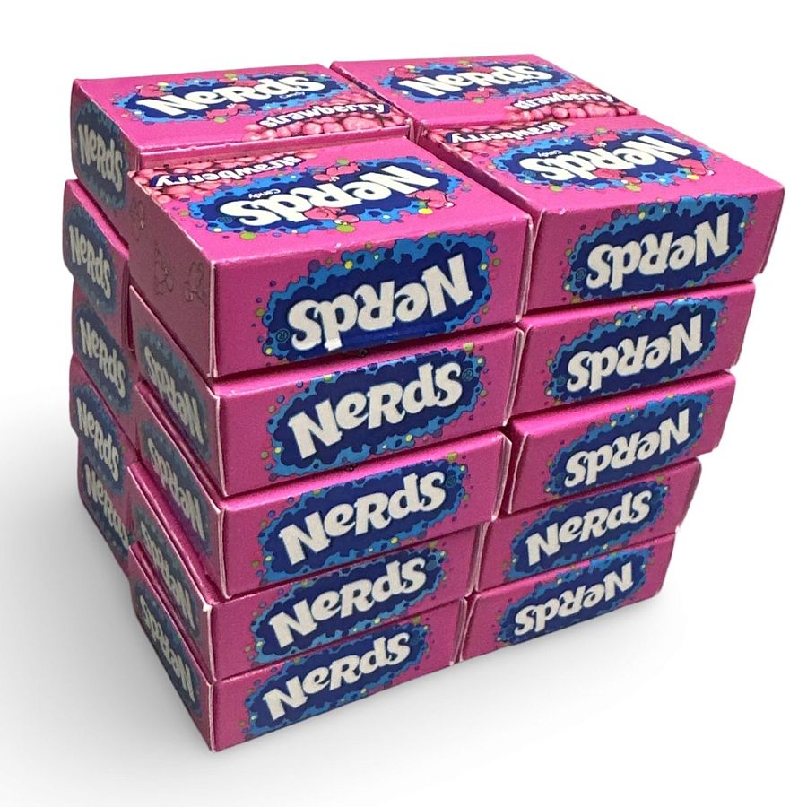 Strawberry Nerds Miniature Individual .4 oz Boxes, Perfect Portions, 20 Total - Specialty Snack by Nerds