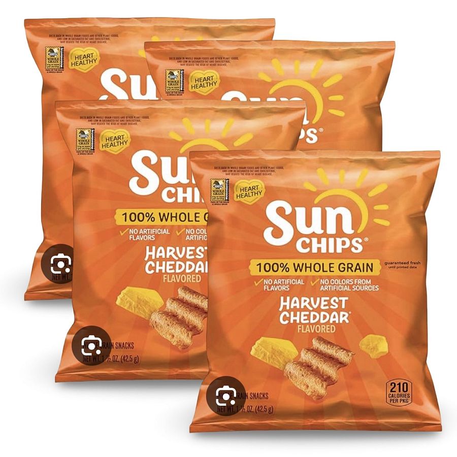SunChips Cheddar Multigrain Snacks, 1.5 Oz  Size, 4 Bags - Specialty Snack by Frito-Lay