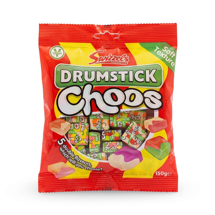 Swizzels Choos UK Imported Candy | Choos Drumstick 150g Bag - Specialty Snack by Swizzles