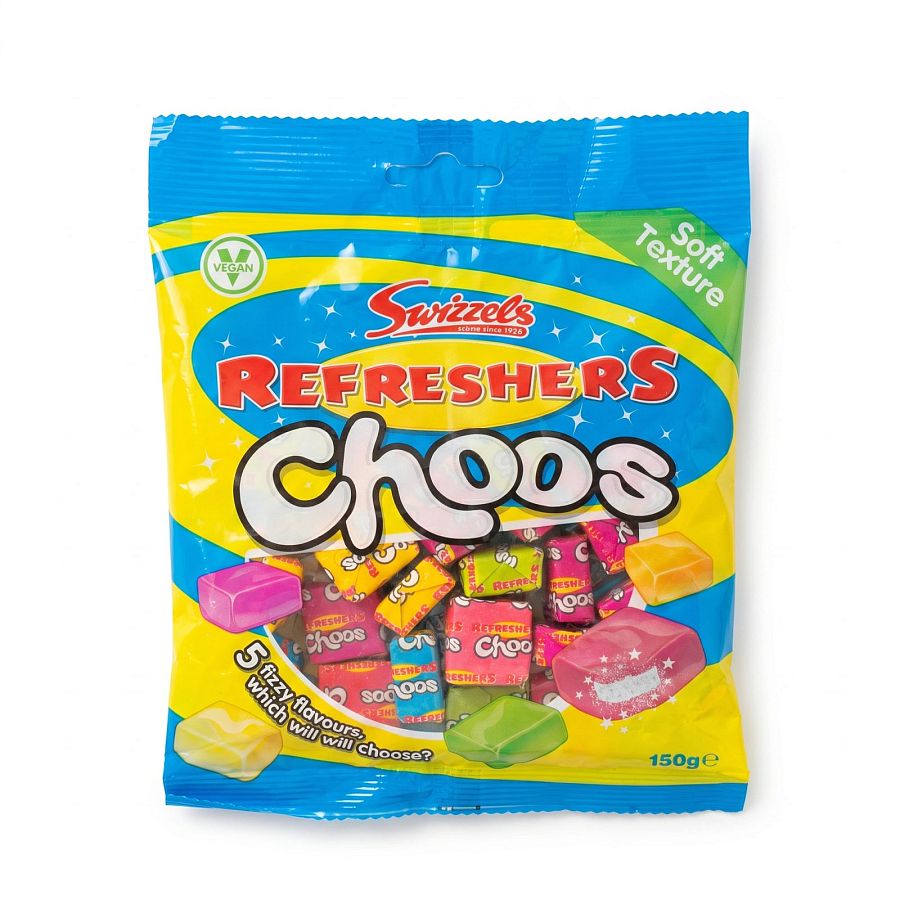 Swizzels Choos UK Imported Candy | Choos Refreshers 150g Bag - Specialty Snack by Swizzles