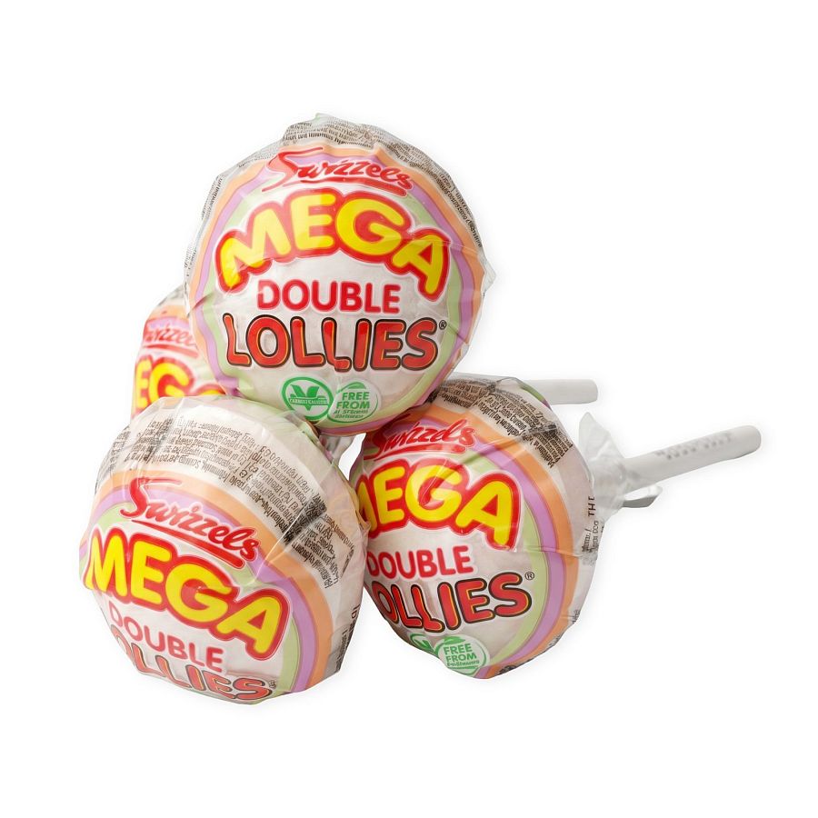 Swizzels MEGA Double Lollies UK Imported Candy | Nostalgic & Long Lasting 32g, 4 Pack - Specialty Snack by Swizzles